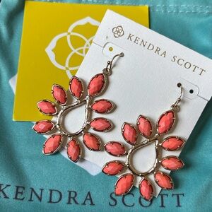 Kendra Scott 'Nyla' Stone Drop Earrings in Gold with Coral Stones